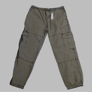 JAMES PERSE Women's Cargo Army Green Relaxed Drawstring Pants—Size 2—New w Tags